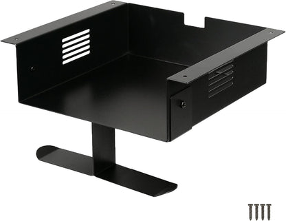 Ilyapa Under Desk Mount, Steel CPU Under Desk Computer Mount with Vents for Home Office Storage, Gaming Console Shelf - 2.8 x 8.1 x 8.5