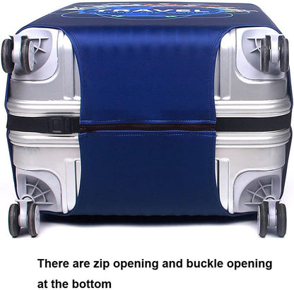 MosaiRudo Thicker Luggage Cover Elastic Suitcase Cover Protector Fits 18-32 Inch Suitcase Travel Accessories (Travel, L)