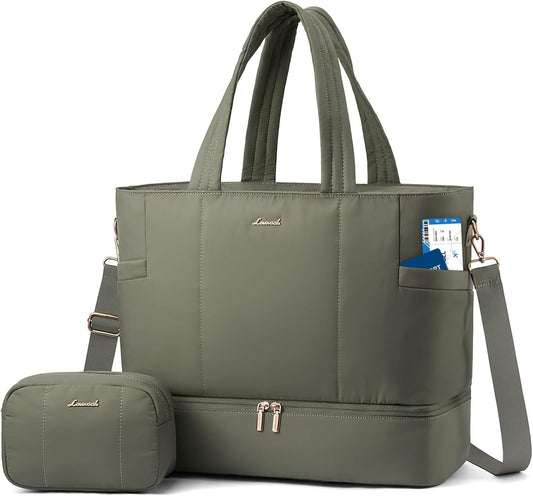 LOVEVOOK Travel Duffle Bag, Puffer Weekender Bags for Women with Shoe Compartment, Carry On Overnight Hospital Bag, Gym Tote