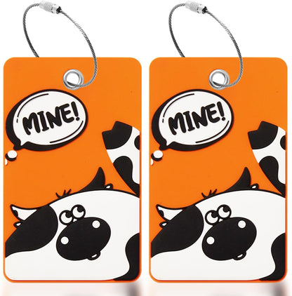 2PCS 2303 Bright Silicone Luggage tag (Orange)