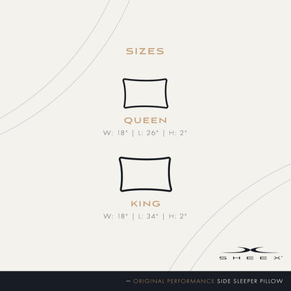 SHEEX Original Performance Down-Alternative Side Sleeper Pillow, Cooling Pillow with Support, Standard/Queen