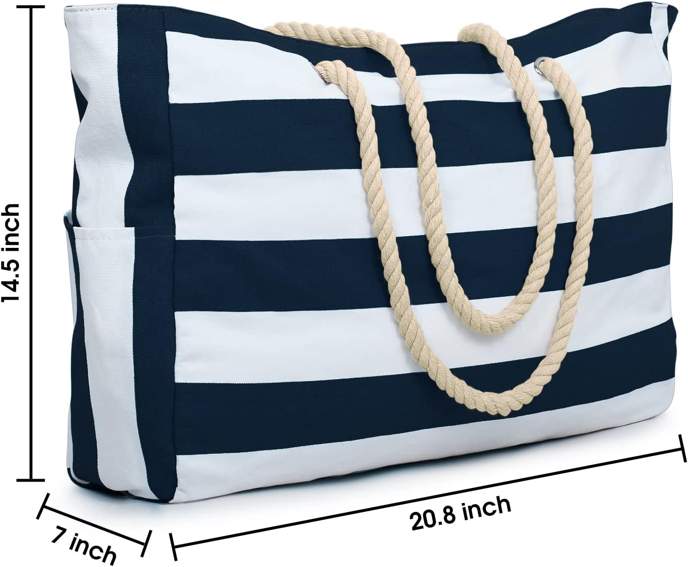 Becokan Beach Bag Large Beach Tote Bag for Women Waterproof Sandproof Swim Pool Bag With Zipper