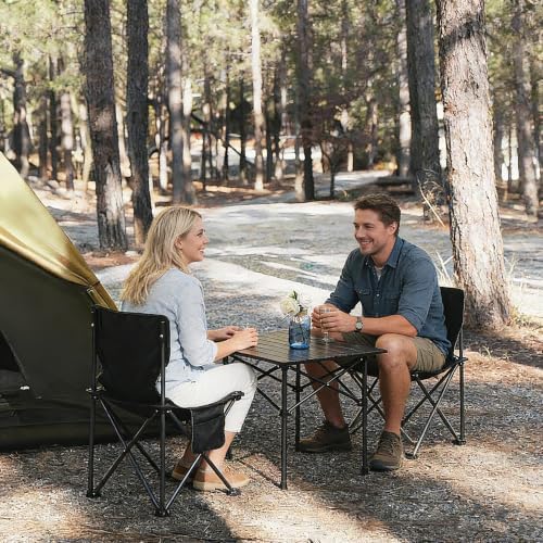 Camping Table with 2 Chairs, Portable Folding Picnic Table Set