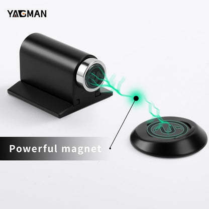 1 Pack Magnetic Door Stoppers Retractable Bottom of Door Holder No Drilling Mount Floor Door Stop with Screws and Adhesive Catch Door Keep Door Open Matte Black MB-1
