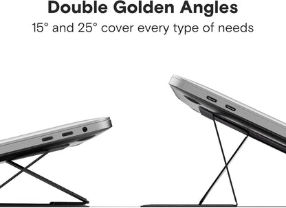 MOFT Laptop Stand for Desk, Stick-On Computer Stand with Dual-Angle, Ergonomic Laptop Riser Holder for Travel, Foldable & Portable MacBook Stand Fits 11.6"-16" Laptops, Starry Grey (Adhesive Version)