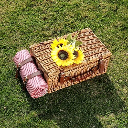 Picnic Basket for 4 Persons with Waterproof Picnic Blanket