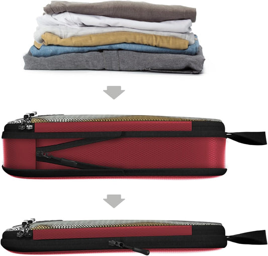 Large Compression Packing Cubes for Travel - 5 Pcs set of Packing Cubes Compression, Carry on Suitcase Organizer Bags - Travel Cubes Organizer Bags for Luggage