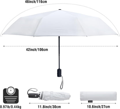 G4Free UPF 50+ UV Protection Large Travel Umbrella 42/46 Inch Auto Open Close Windproof Sun Blocking Umbrella