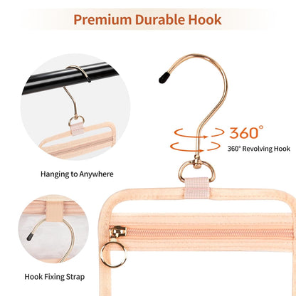 CUBETASTIC Hanging Travel Toiletry Bag for Women, Clear Makeup Bags Portable Transparent Cosmetic Case Small Skincare Pouch Waterproof Travel Bag for Toiletries