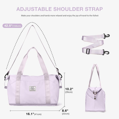 Travel Duffel Bag, Sports Tote Gym Bag, Shoulder Weekender Overnight Bag for Women