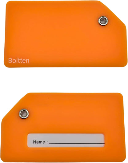 5 Pack Silicone Luggage Tag with Stainless Loop and Name Id Card, Perfect for Suitcases, Handbags and Luggage