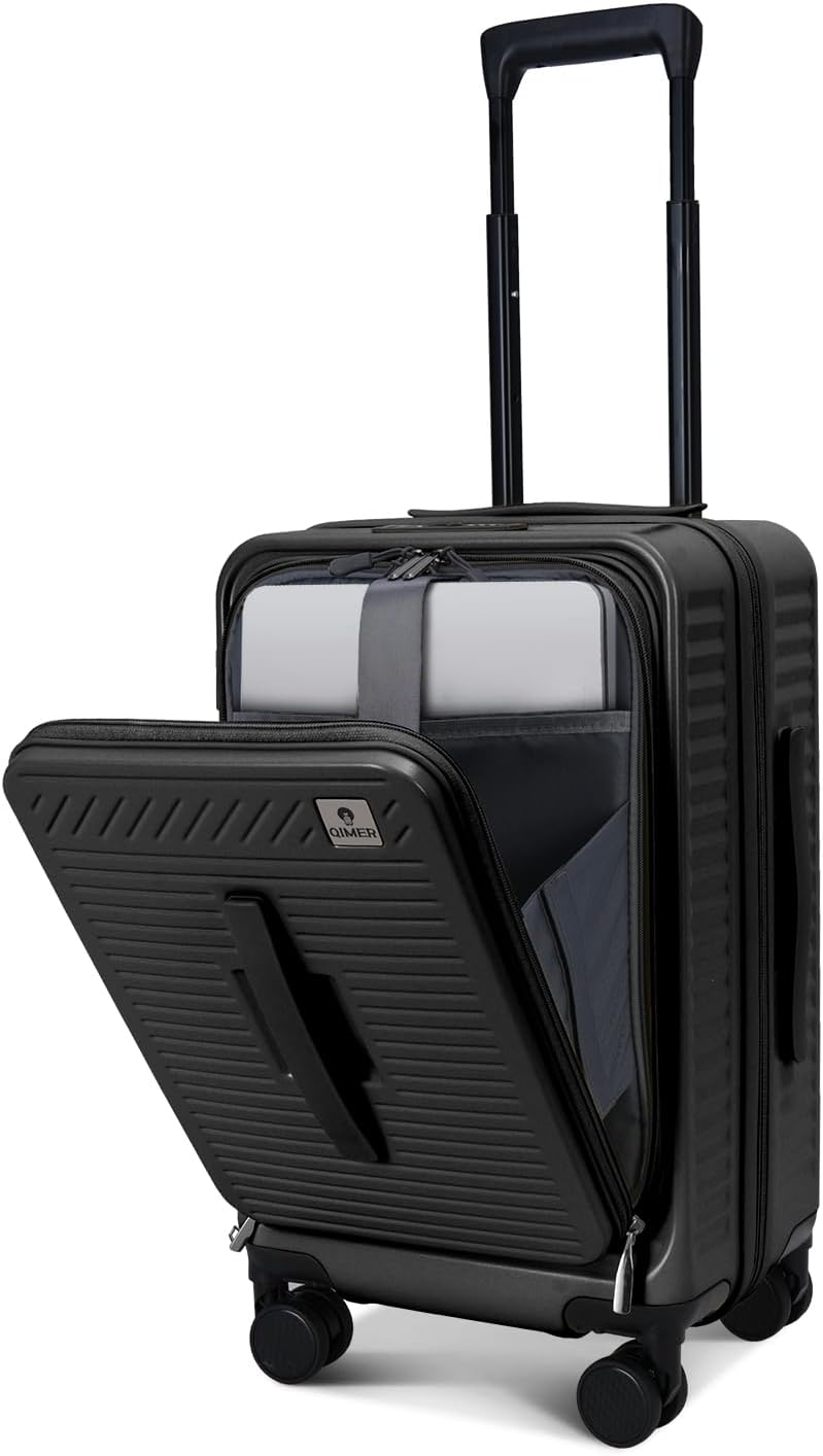 20 Inch Luggage with Spinner Wheels,Expandable Front Opening Suitcase 100% PC Hard Shell TSA Lock, Smooth Rolling Wheels, Lightweight Travel for Men and Women, Y03 Yellow Slightly Larger