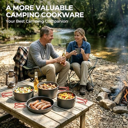 ALOCS Camping Cookware Set Camping Gear Compact Camping Pots and Pans Set