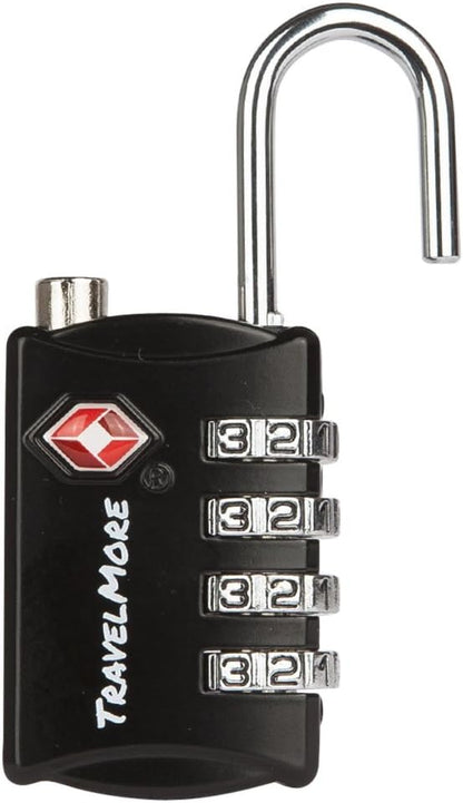 5 Pack TSA Luggage Locks with 4 Digit Combination – Heavy Duty Set Your Own Padlocks for Travel, Baggage, Suitcases & Backpacks - Black