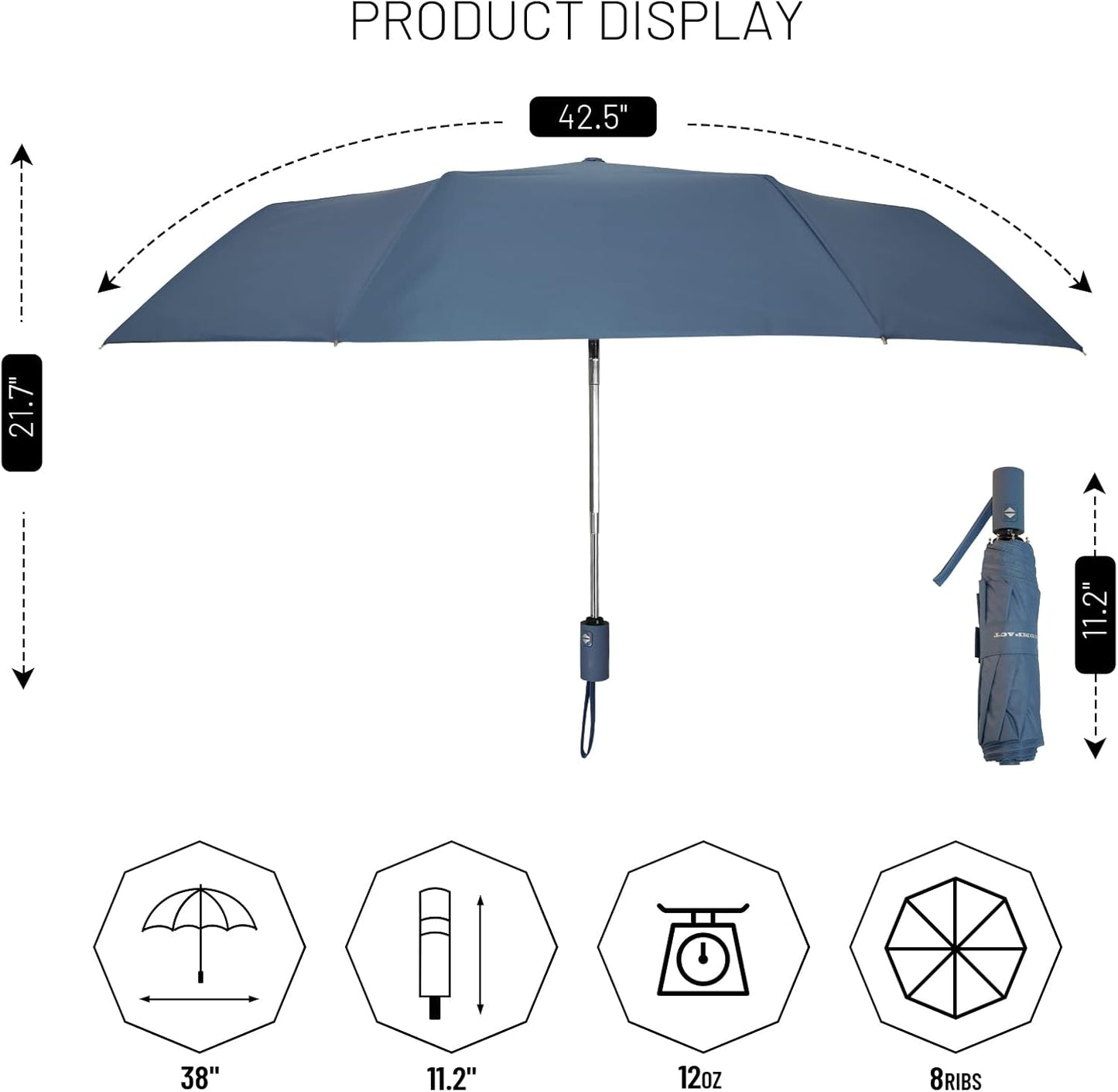 SY COMPACT Umbrella Automatic Travel Waterproof Light Folding Umbrellas Easy Carry for Women and Men