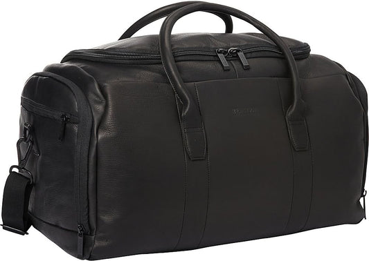 Kenneth Cole REACTION Duff Guy Colombian Leather 20" Single Compartment Top Load Travel Duffel Bag, Black