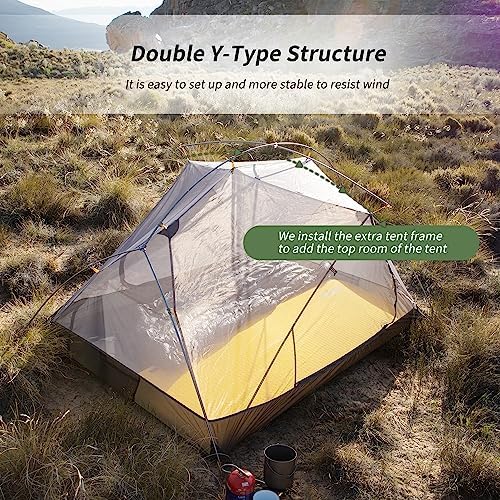 Naturehike Mongar 2 Person Backpacking Tent, 3 Season Ultralight Lightweight 2 Person Tent, Double Layer Free Standing Tents for Camping Hiking Cycling