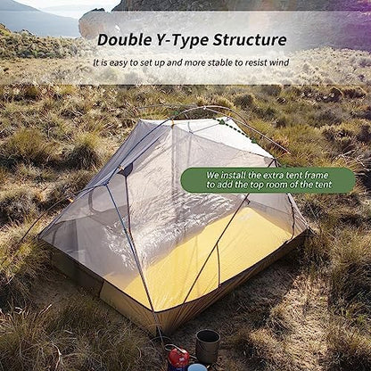 Naturehike Mongar 2 Person Backpacking Tent, 3 Season Ultralight Lightweight 2 Person Tent, Double Layer Free Standing Tents for Camping Hiking Cycling