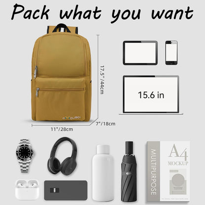 OMOUBOI Casual Daypacks Superbreak Backpack 14 inch Laptop Backpack for Women & Men Fits Tourism Business (Ginger)