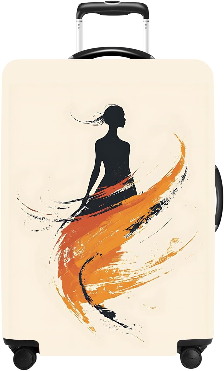 Luggage Cover Washable Suitcase Protector Anti-scratch Suitcase cover Fits 20-34 Inch Luggage (Girl-6, S(20-22inch suitcase))