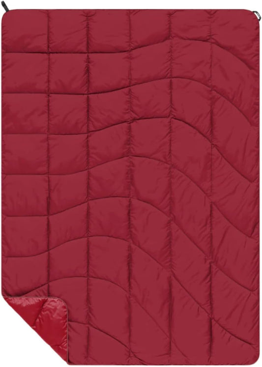 Rumpl The NanoLoft Puffy Blanket | Indoor Outdoor Camping Blanket for Traveling, Picnics, Beach Trips, Concerts | 38" x 52" | Crimson, Travel