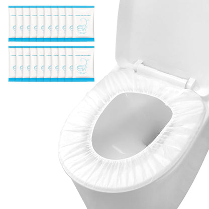 20 Pack Disposable Toilet Seat Cover Waterproof Non-Woven Fabric, Disposable Toilet Seat Covers for Travel, Disposable Seat Covers for Outing Hotel Hospital Public Toilet (Individual Package)