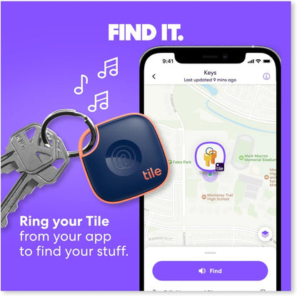 Tile by Life360 Mate - Bluetooth Tracker, Keys Finder and Item Locator for Keys, Bags and More. Phone Finder. Both iOS and Android Compatible. 1-Pack (Black)