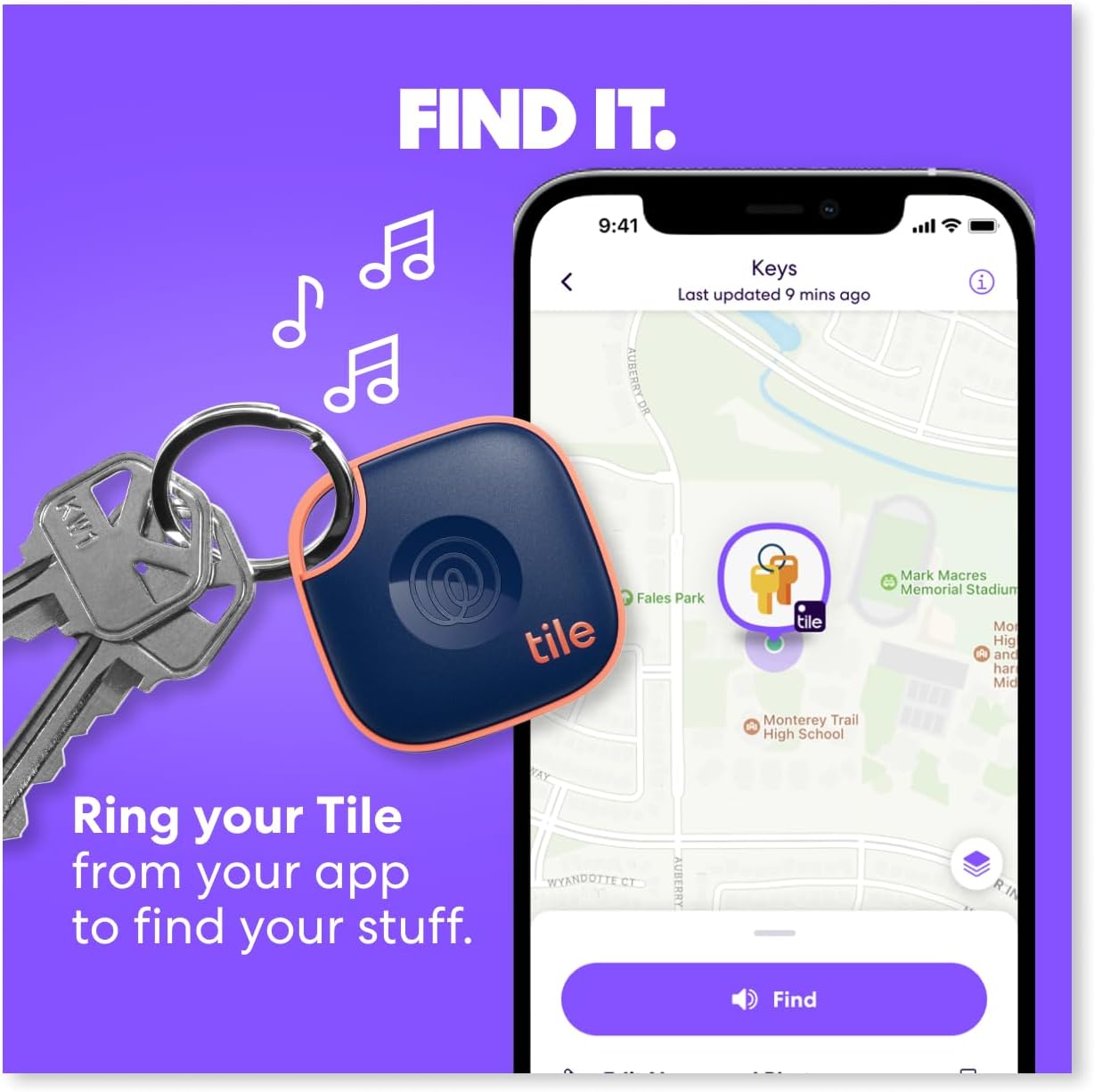 Tile by Life360 Mate - Bluetooth Tracker, Keys Finder and Item Locator for Keys, Bags and More. Phone Finder. Both iOS and Android Compatible. 4-Pack (Black)