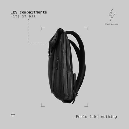 The Frenchie Co. - Work/Travel Speed Backpack - Expandable 23–30 liters - Laptop compartment with anti-theft magnetic closure - Ballistic nylon durable commuter pack