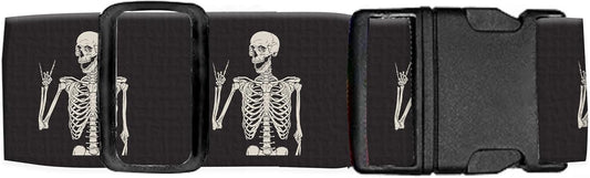 Luggage Straps for Suitcases Travel Belt Accessories, Cute Suitcase Strap, Adjustable Luggage Belt Strap, Heavy Duty with Quick-Release Buckle Luggage Strap Rock Skull