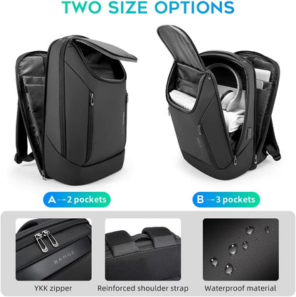 BANGE Business Smart Backpack Waterproof fit 15.6 Inch Laptop Backpack with USB Charging Port,Travel Durable Backpack