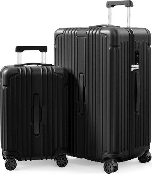 Krute Luggage Sets 2 Pieces PC+ABS Hardshell Suitcase with Spinner Wheels TSA Lock Carry On Suitcase Set 20+28 Inch Luggages