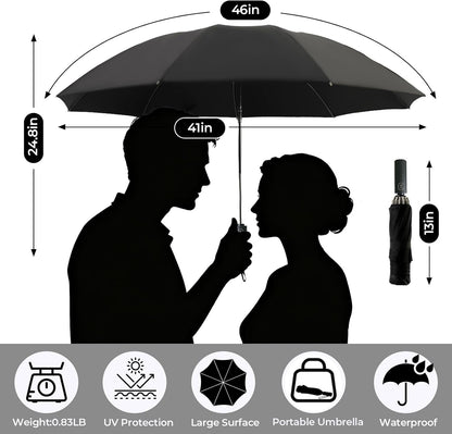 LLanxiry Compact Travel Umbrella, Mini Windproof Umbrellas for Rain & Sun, Small Lightweight Outdoor UV Umbrella, Portable Folding Umbrellas for Travel