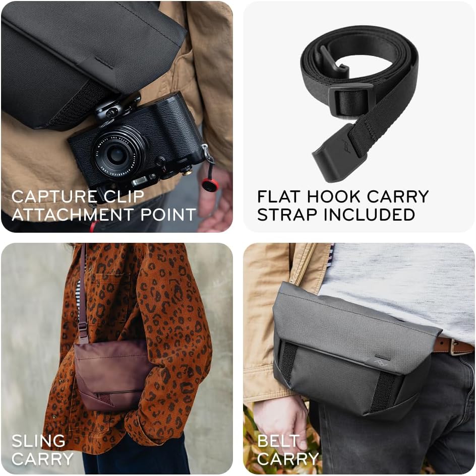 Peak Design Field Pouch V2, Kelp, 2-in-1 Organizer and Sling Bag, Adjustable Shoulder Strap and Integrated Belt Loops, Weatherproof Nylon Canvas, Organizer Pouch or Carry Bag for Men and Women