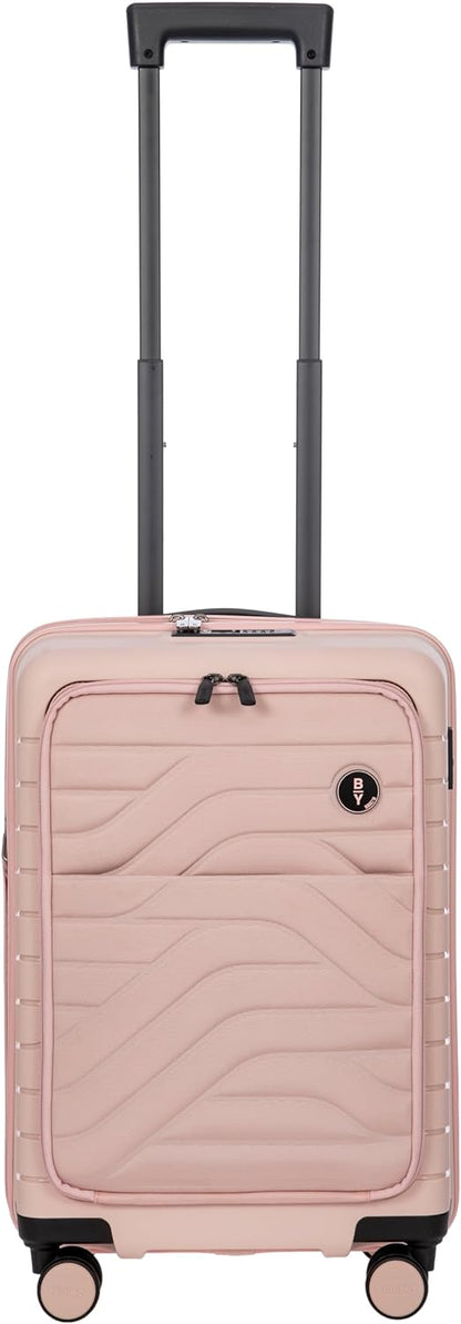 Bric's B|Y Ulisse Spinner Suitcase - 21 Inch Carry-On Luggage - Hard Exterior and TSA-Approved Lock - Rosa Perla
