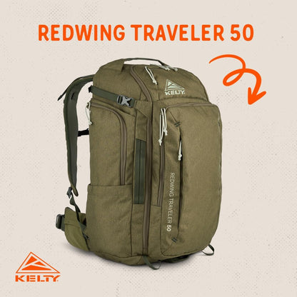 Kelty | Redwing Traveler Backpacks, Travel Pack for Adventure Travel | Burnt Olive & Black