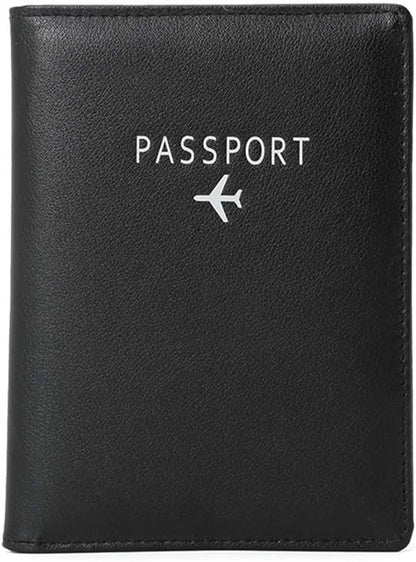 BAKUN Travel Wallet & Family Leather Passport Holder Cover RFID Blocking Travel Wallet, Leather Card Case, Travel Document Organizer Case(Black)