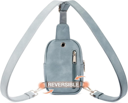 Telena Small Sling Bag for Women Leather Crossbody Fanny Packs Chest Bag for Women