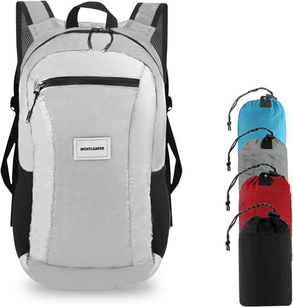 Hiking Daypack - Lightweight & Water-Resistant Portable Backpack for Travel, Camping, Outdoor Adventures(16L, grey)