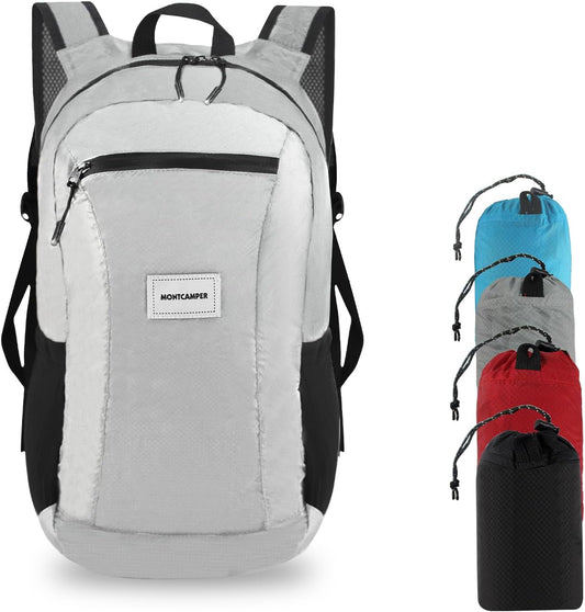 Hiking Daypack - Lightweight & Water-Resistant Portable Backpack for Travel, Camping, Outdoor Adventures(16L, grey)