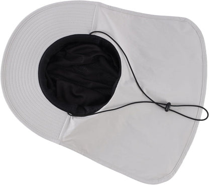 Home Prefer UPF 50+ Sun Hats for Men Women Wide Brim Fishing Hat with Neck Flap UV Protection Sunblock Safari Bucket Hat