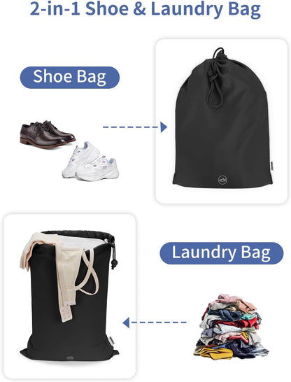 WANDF 7 Set Compression Packing Cubes for Travel, Shirt Folder for Wrinkle-Free, Suitcase Organizer Bags Set for Carry-On Checked Luggage Duffle Bag Women Men(Black)