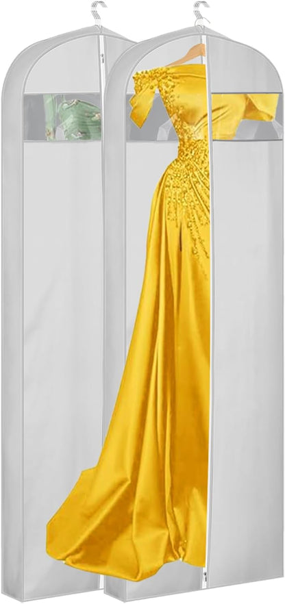 65" Dress Bags for Gowns Long, Dress Garment Bags for Hanging Clothes, Dress Bags for Closet Storage and Traveling, Foldable Dress Cover