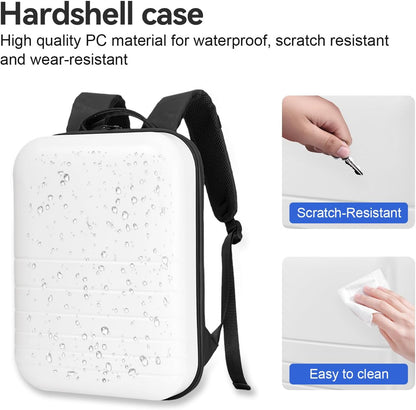 SOKOK Carry On Travel Backpack Waterproof Business Backpack with Laptop Compartment, Slim Hardshell Computer Backpack for Men and Women, White