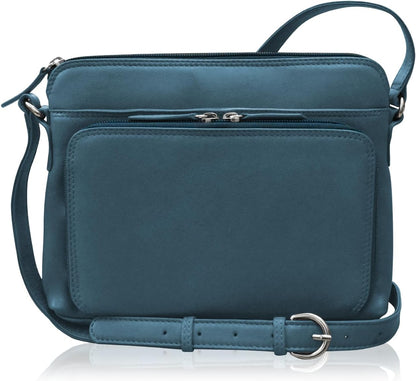 ili New York Genuine Leather Crossbody Bags for Women - Premium RFID Blocking Shoulder Bag Organizer with Adjustable Strap