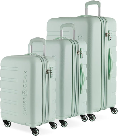 SwissGear 7366 Hardside Expandable Luggage with Spinner Wheels, Clearly Aqua, 3-Piece Set (19/23/27)