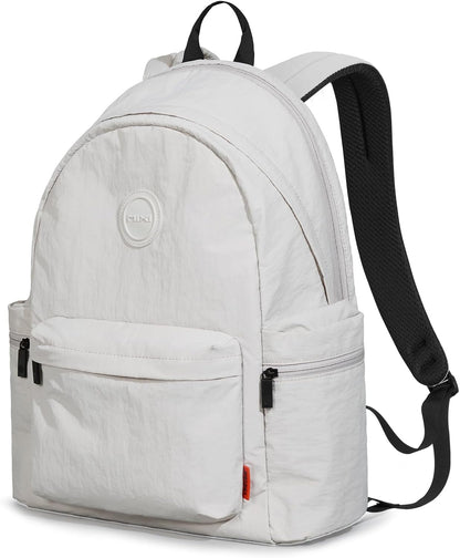 mixi Outdoor Lightweight Backpack Casual Carry On Laptop Backpack Travel Bookbag for Women Men, Water Resistant Durable Hiking Bag for Camping Weekender Sports College Work, 17 Inch, Light Gray