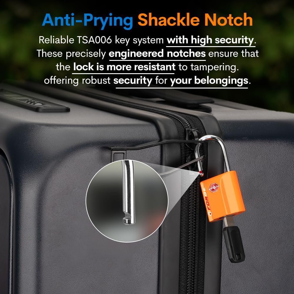 TSA Approved Luggage Locks, Ultra-Secure Dimple Key Travel Locks with Zinc Alloy Body