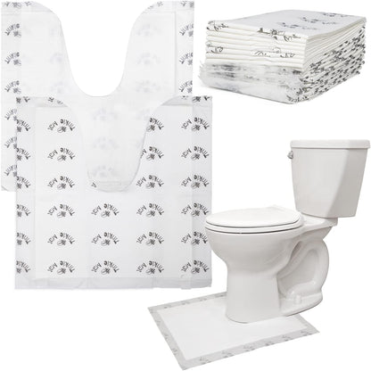 Tinkle Mat Disposable Toilet Commode Mat – Super Absorbent, Deodorizing Toilet Mats for Bathroom U Shaped – Great for Kid Potty Training, Incontinence & More – 24 x 24 Inches, 20 Pack, Unscented