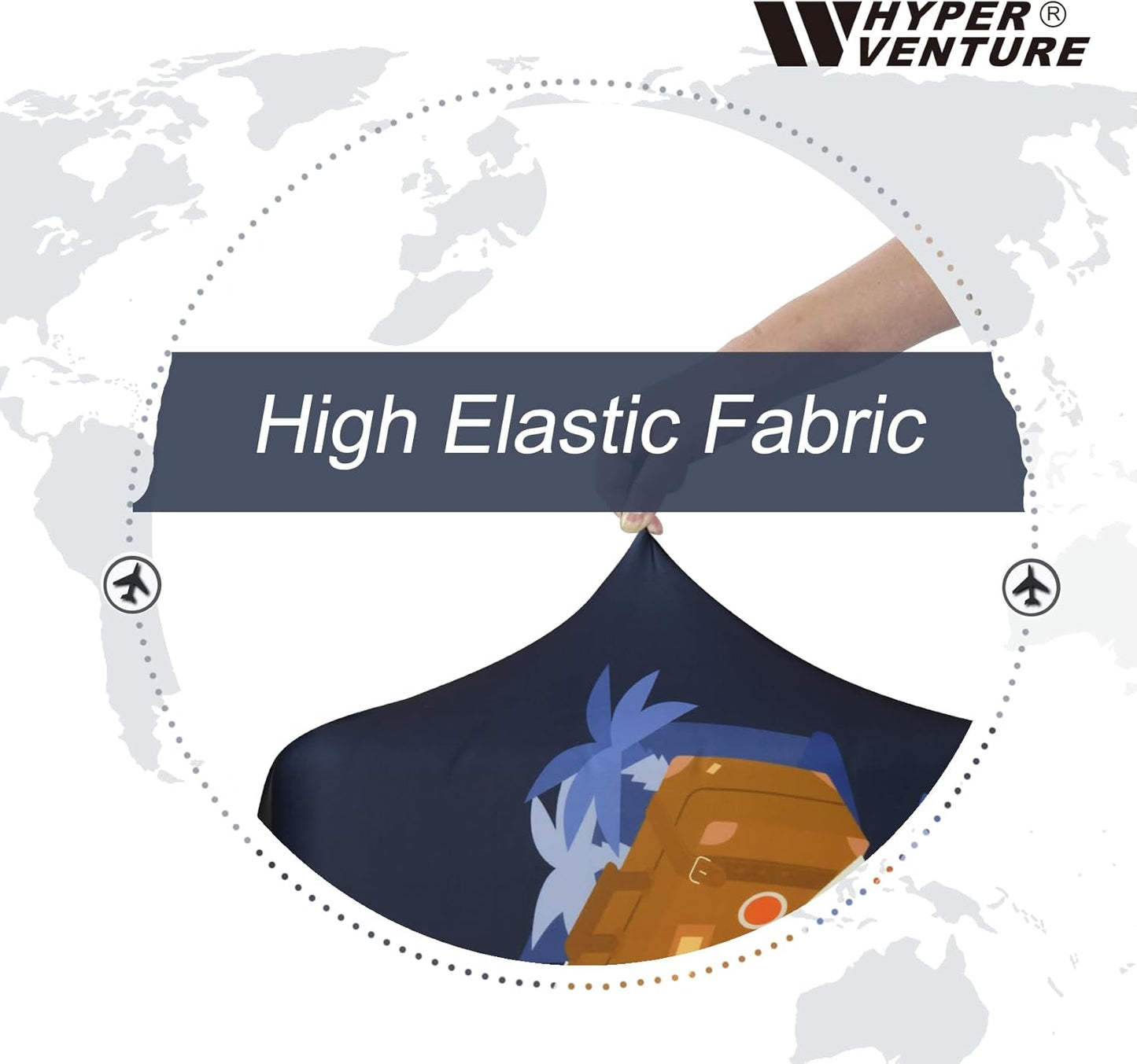 HYPER VENTURE Washable Luggage Cover - Fashion Suitcase Protector Fits 31-32 Inch Luggage (Journey, XL)